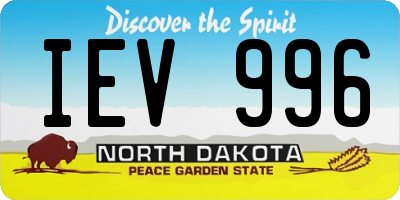 ND license plate IEV996