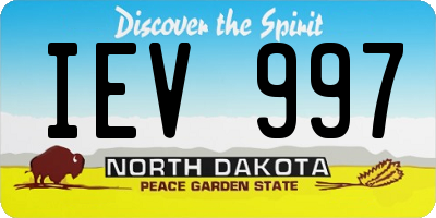 ND license plate IEV997