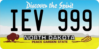 ND license plate IEV999