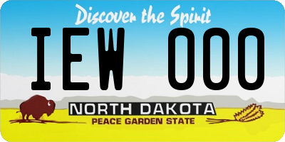 ND license plate IEW000