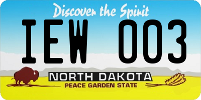 ND license plate IEW003