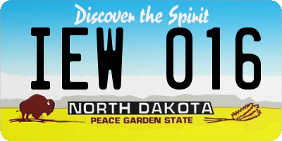 ND license plate IEW016