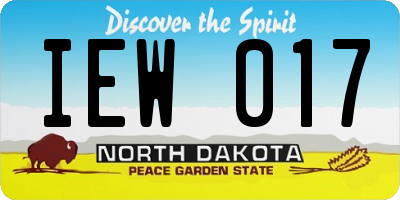 ND license plate IEW017