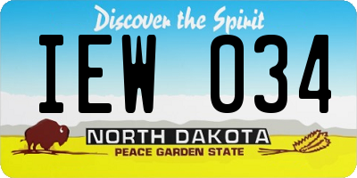 ND license plate IEW034