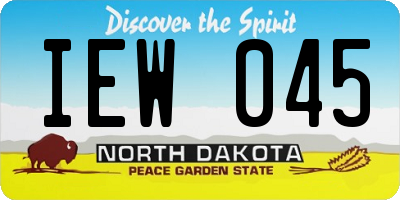 ND license plate IEW045