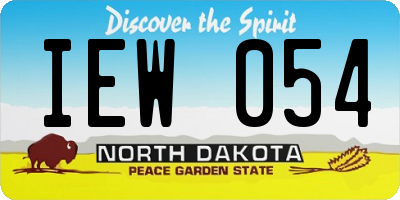 ND license plate IEW054