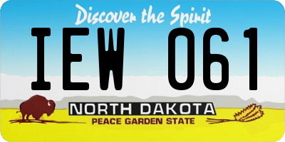ND license plate IEW061