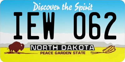 ND license plate IEW062