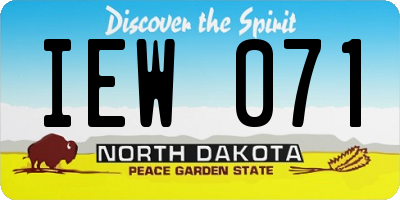 ND license plate IEW071