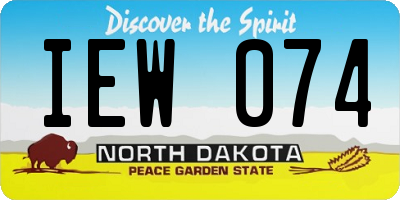 ND license plate IEW074