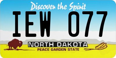 ND license plate IEW077