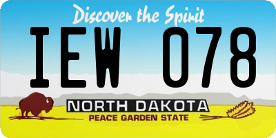 ND license plate IEW078