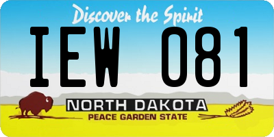 ND license plate IEW081
