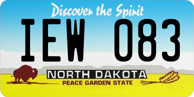 ND license plate IEW083