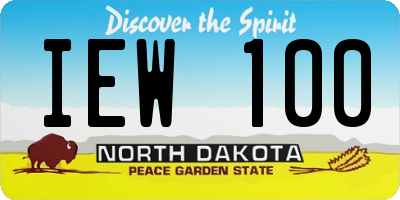 ND license plate IEW100