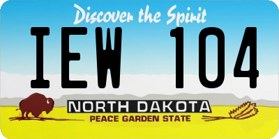 ND license plate IEW104