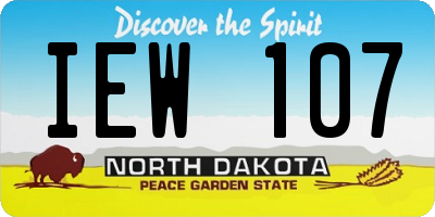 ND license plate IEW107