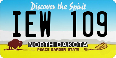 ND license plate IEW109