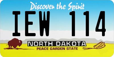 ND license plate IEW114