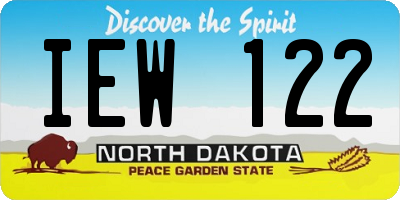 ND license plate IEW122
