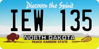 ND license plate IEW135