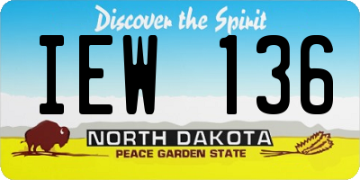 ND license plate IEW136