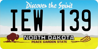 ND license plate IEW139