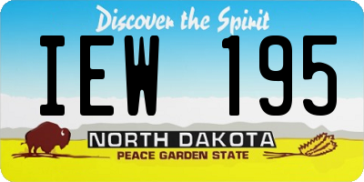 ND license plate IEW195