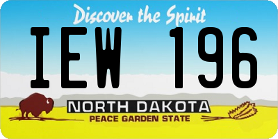 ND license plate IEW196