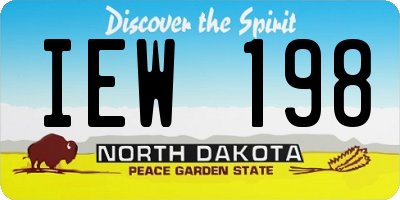 ND license plate IEW198