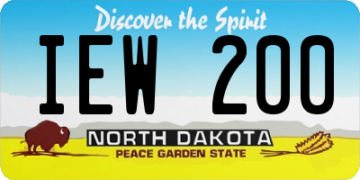 ND license plate IEW200