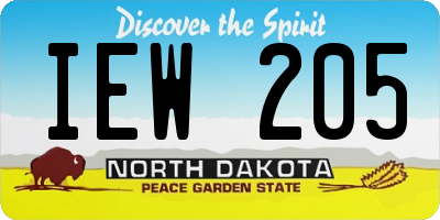ND license plate IEW205