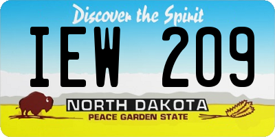 ND license plate IEW209
