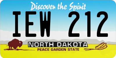 ND license plate IEW212