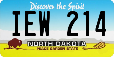 ND license plate IEW214