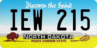 ND license plate IEW215