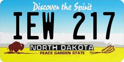 ND license plate IEW217