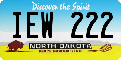 ND license plate IEW222