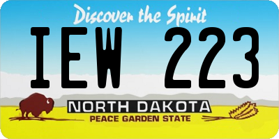 ND license plate IEW223