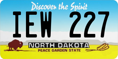ND license plate IEW227