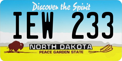 ND license plate IEW233