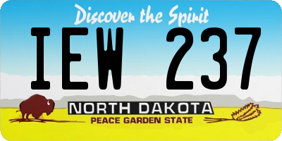 ND license plate IEW237