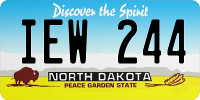 ND license plate IEW244