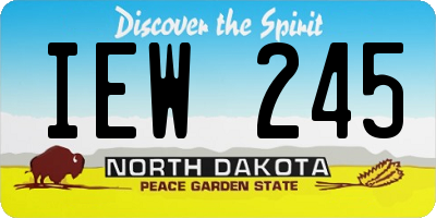 ND license plate IEW245