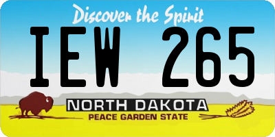ND license plate IEW265