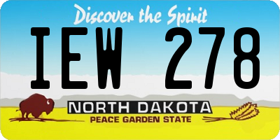 ND license plate IEW278