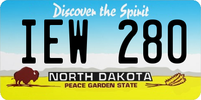ND license plate IEW280