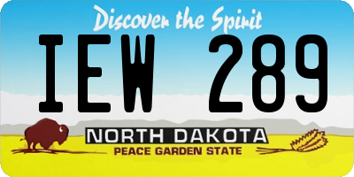 ND license plate IEW289