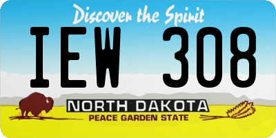 ND license plate IEW308