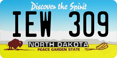 ND license plate IEW309